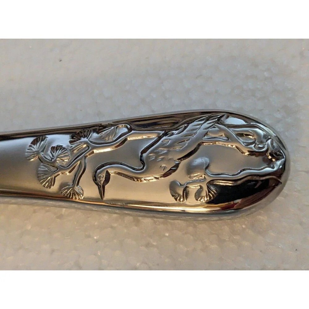 2 Reed & Barton Asian Birds French Hollow Dinner Knife 9 5/8